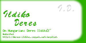 ildiko deres business card
